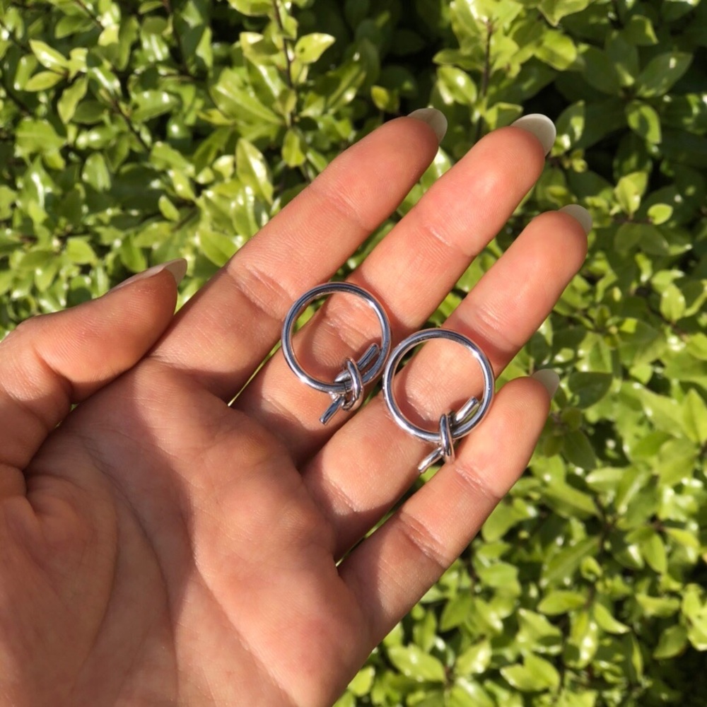 Silver Hoops w/ Knot Design